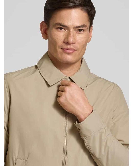 Tommy Hilfiger Regular Fit Blouson mit Umlegekragen in Natural für Herren