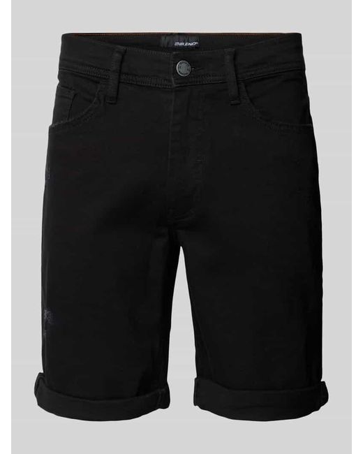Blend Slim Fit Jeansshorts im 5-Pocket-Design in Black für Herren