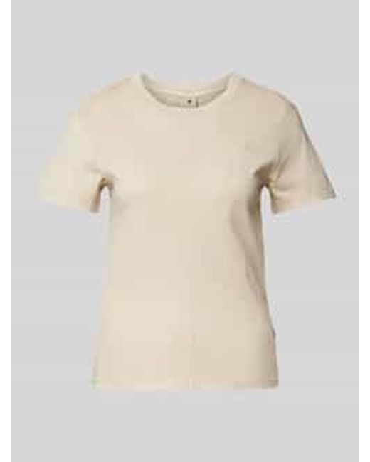 G-Star T-shirt Met Labelstitching in het Natural