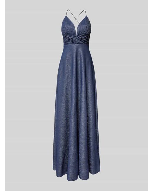 Luxuar Blue Abendkleid Mit Herz-Ausschnitt