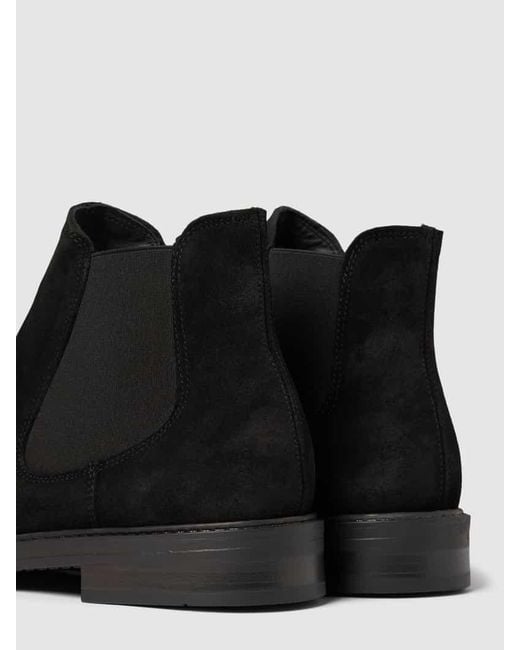 SELECTED Chelsea Boots mit flachem Absatz Modell 'BLAKE' in Black für Herren