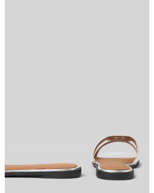 Tommy Hilfiger Metallic Pantolette aus echtem Leder