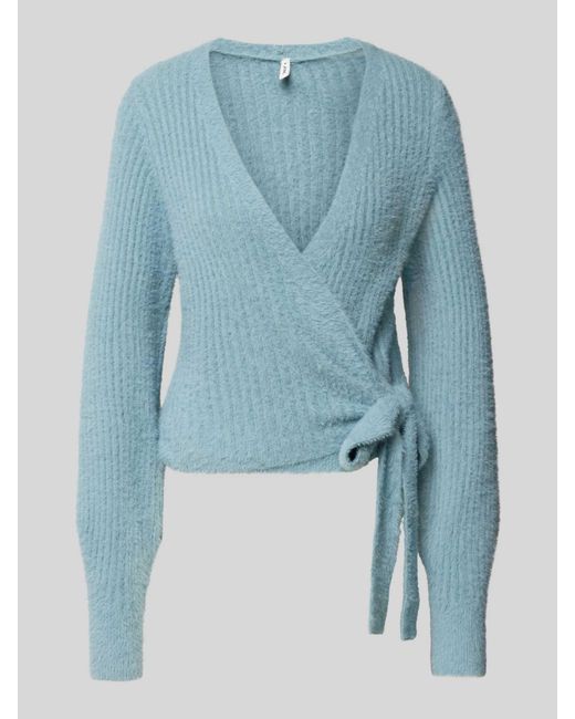 ONLY Regular Fit Gebreid Jack Met Ribmotief, Model 'Amanda' in het Blue