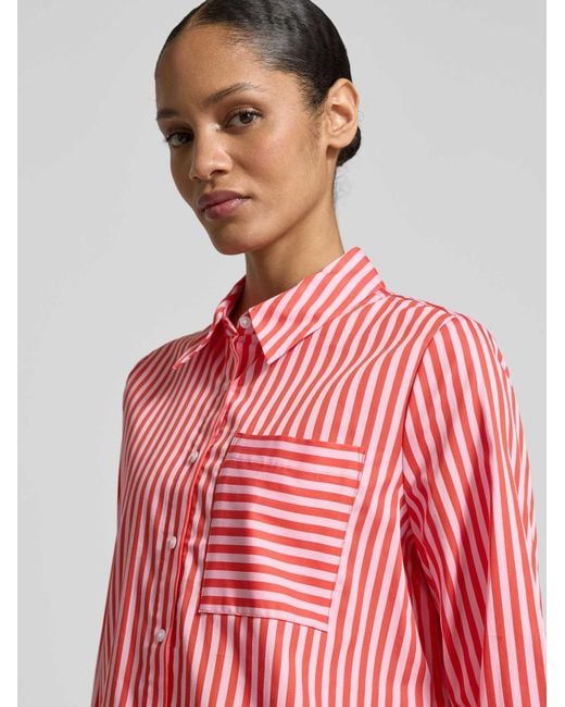 S.oliver Oversized Overhemdblouse Van Katoenmix in het Pink