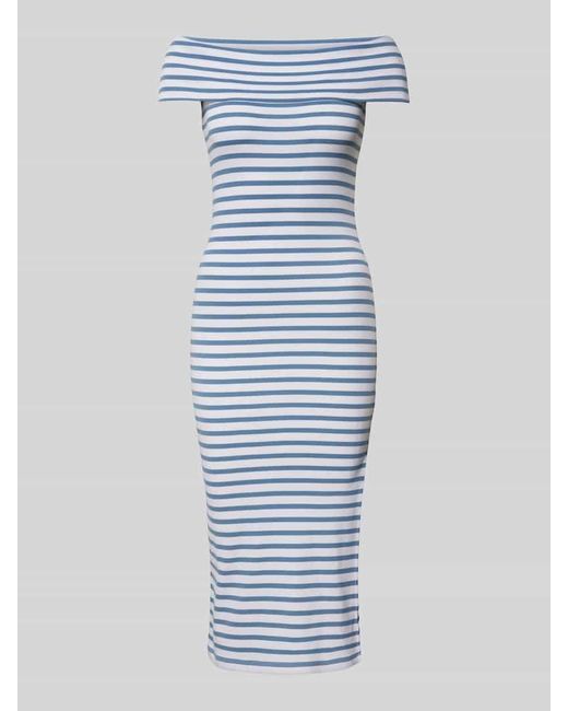 Lauren by Ralph Lauren Blue Knielanges Kleid mit Streifenmuster Modell 'HIPASHIA'