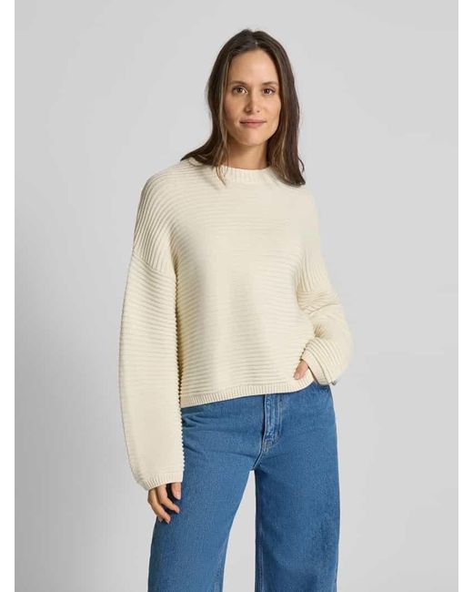 JAKE*S STUDIO WOMAN Natural Strickpullover mit gerippten Abschlüssen