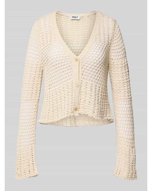 ONLY Natural Relaxed Fit Strickjacke mit Baumwoll-Anteil Modell 'NOLET'