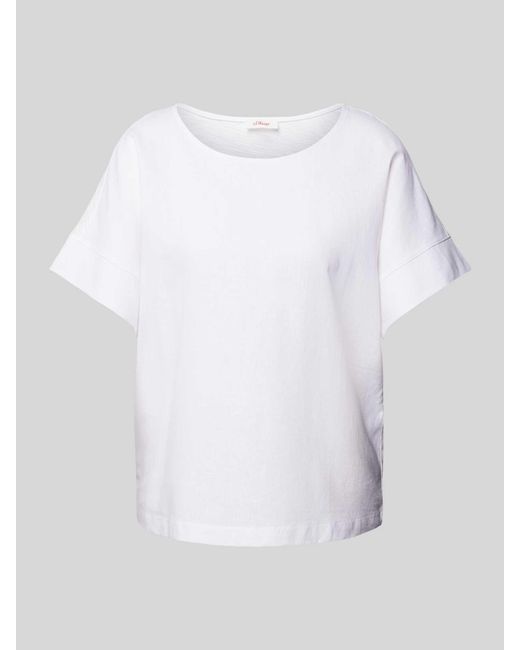 S.oliver White T-Shirt mit Rundhalsausschnitt