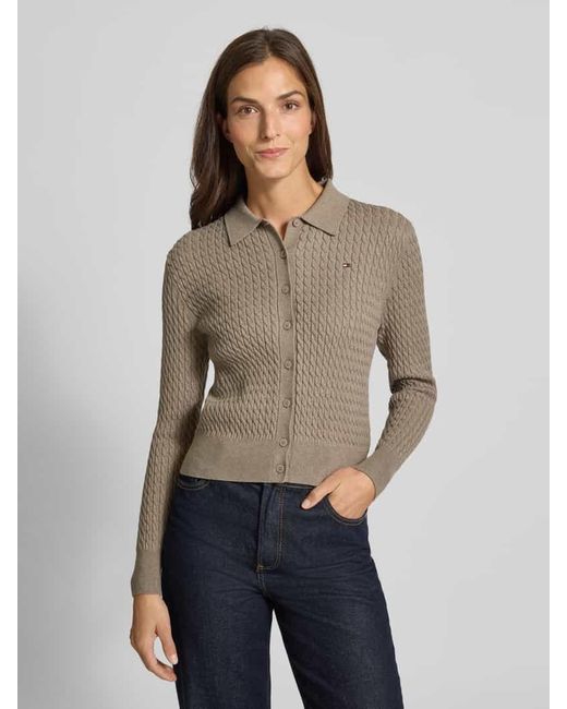 Tommy Hilfiger Natural Regular Fit Strickjacke aus Baumwoll-Mix