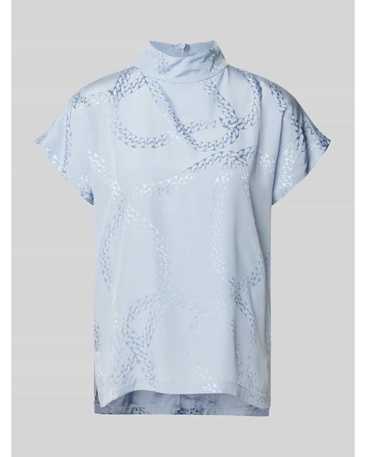 HUGO Blue Bluse aus Viskose mit Allover-Muster Modell 'Caneli'