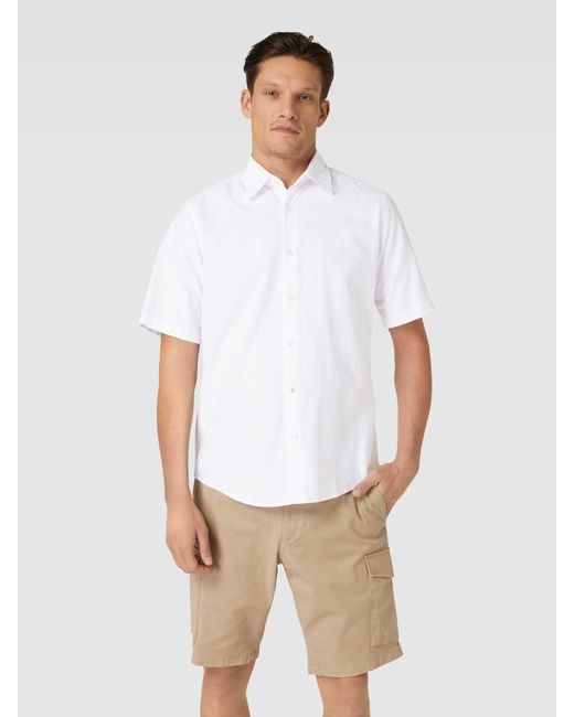 Boss Regular Fit Freizeithemd mit Kentkragen Modell 'Rash' in White für Herren