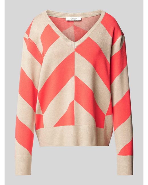 B.Young Gebreide Pullover Met V-hals in het Pink