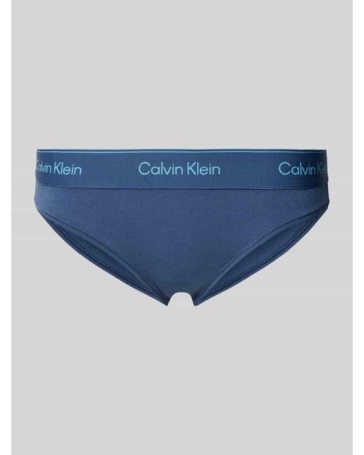 Calvin Klein Blue Slip mit elastischem Bund und Label-Details