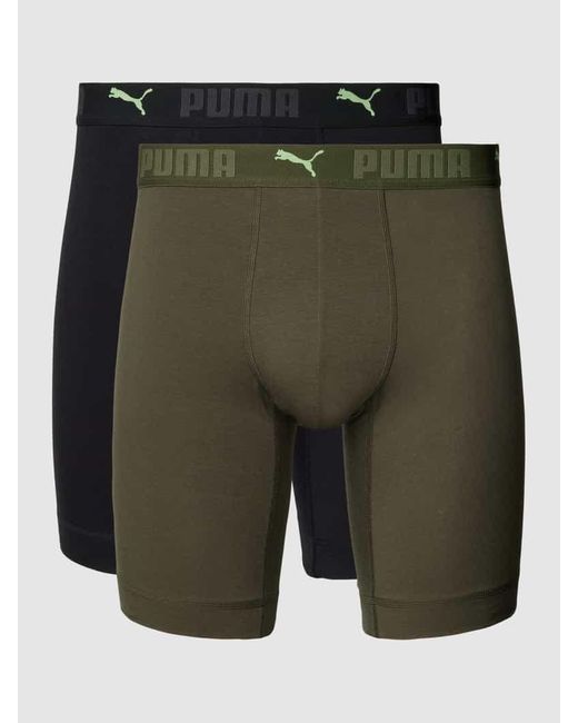 PUMA Trunks mit Label-Details im 2er-Pack in Green für Herren