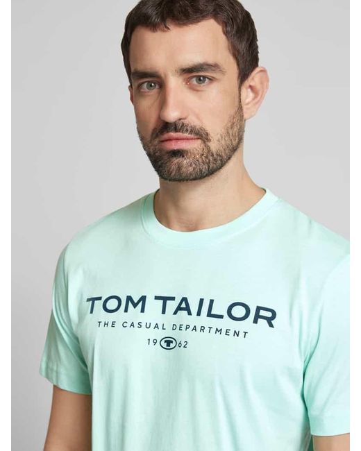 Tom Tailor Regular Fit T-Shirt aus reiner Baumwolle in Green für Herren
