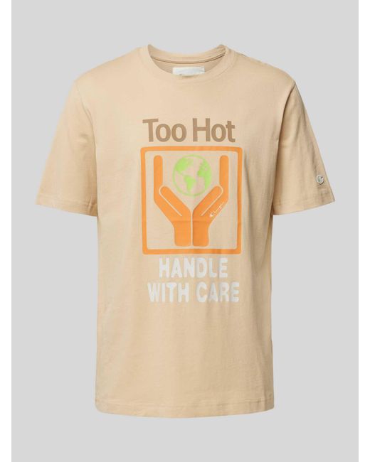 Champion T-shirt Met Labeldetails in het Natural voor heren