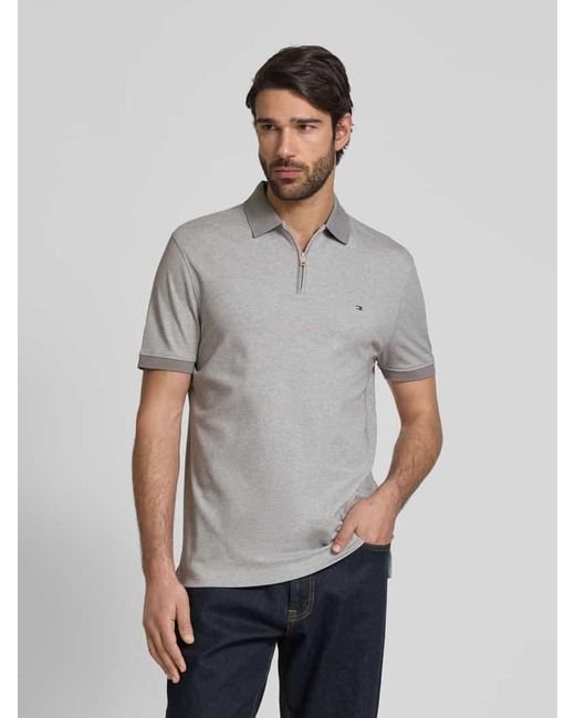Tommy Hilfiger Regular Fit Poloshirt aus Baumwoll-Mix in Gray für Herren