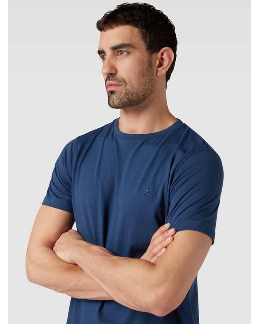 Lerros T-Shirt mit Logo-Stitching in Blue für Herren