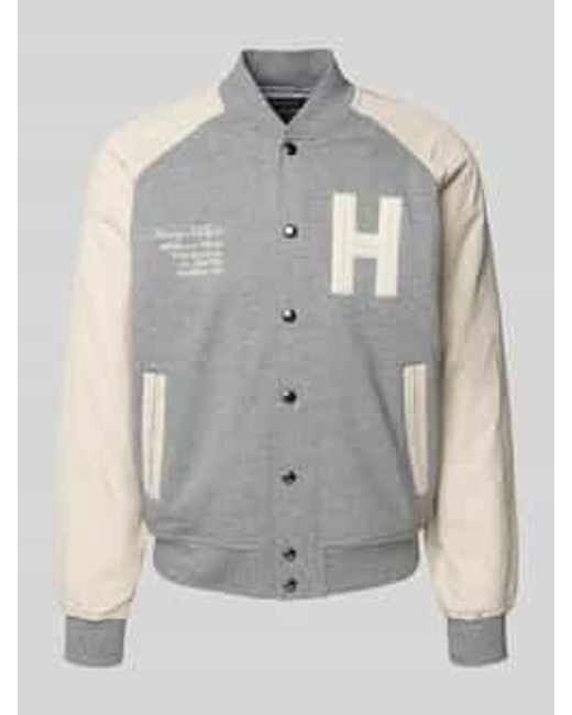 Tommy Hilfiger Relaxed Fit Bomberjack Van Katoenmix in het Gray voor heren