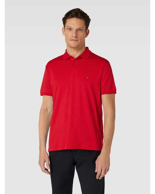 Tommy Hilfiger Regular Fit Poloshirt mit Label-Stitching in Red für Herren