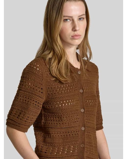 Marc O' Polo Brown Strickpullover mit Lochmuster