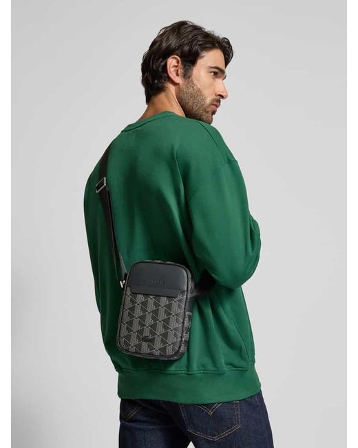 Lacoste Camera Bag mit Logo-Muster in Black für Herren