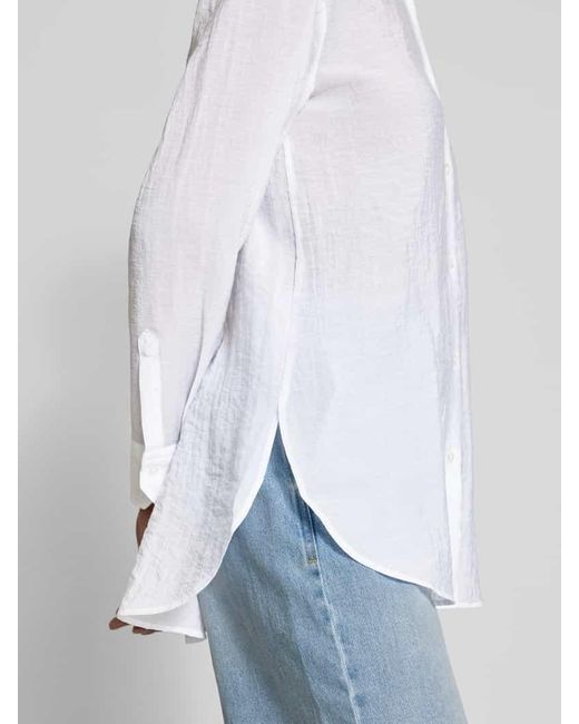 HUGO White Relaxed Fit Hemdbluse in Crinkle-Optik Modell 'Elodina'