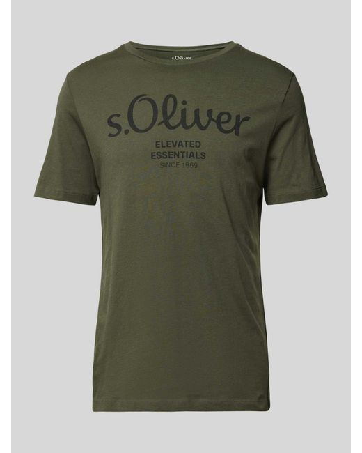S.oliver T-Shirt mit Label-Print in Green für Herren
