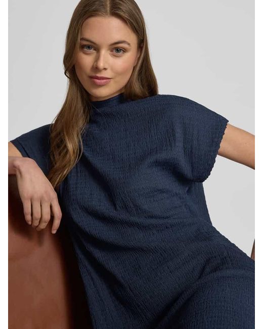 Tom Tailor Blue Fließendes Midi-Kleid mit Stehkragen