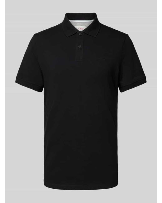 S.oliver Poloshirt mit Label-Detail in Black für Herren