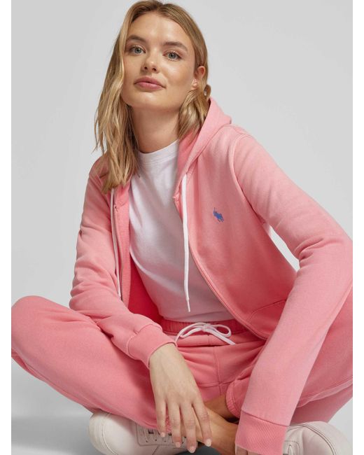 Polo Ralph Lauren Sweatjacke mit Logo-Stitching in Pink für Herren