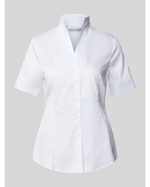 Eterna Overhemdblouse Met Kelkkraag in het White
