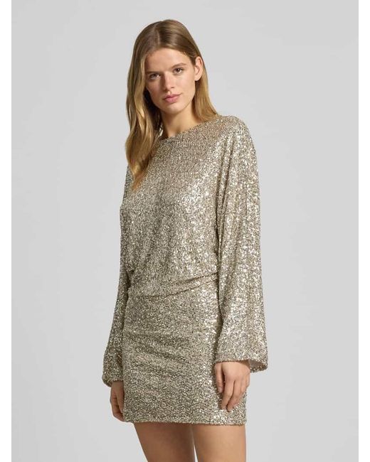 Gina Tricot Natural Minikleid mit Rundhalsausschnitt