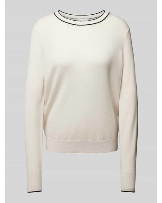 Jake*s White Kaschmirpullover Mit Rundhalsausschnitt