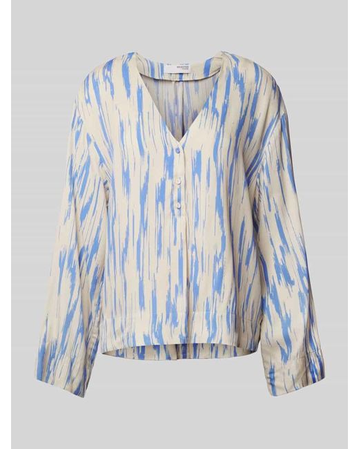 SELECTED Blue Regular Fit Bluse aus Viskose mit V-Ausschnitt Modell 'BAELA'