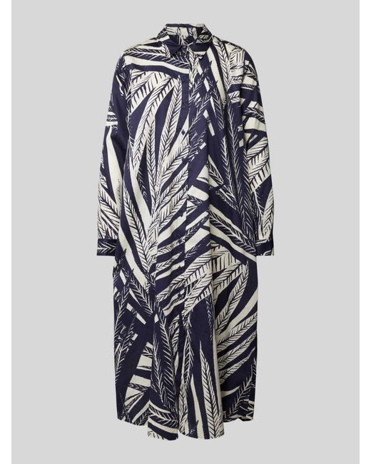Milano Italy Midi-jurk Met Doorknoopsluiting in het Blue