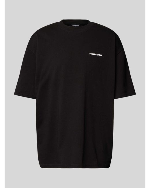 PEGADOR Oversized T-shirt Met Labelprint in het Black voor heren