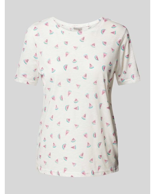 Fransa T-shirt Met All-over Motiefprint in het Pink