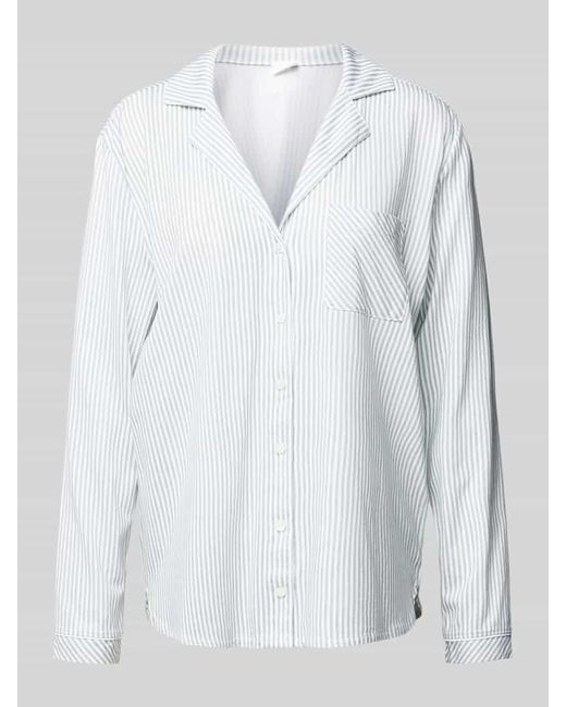 S.oliver White Pyjama-Oberteil mit Streifenmuster Modell 'Everyday'