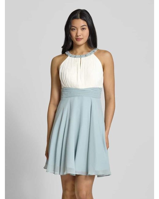 Jake*s Blue Cocktailkleid mit Ziersteinbesatz