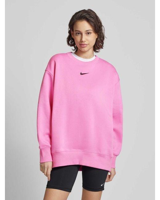 Nike Pink Oversized Sweatshirt mit Label-Stitching