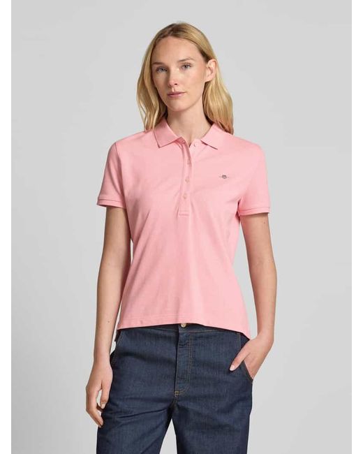 Gant Pink Poloshirt mit Label-Stitching