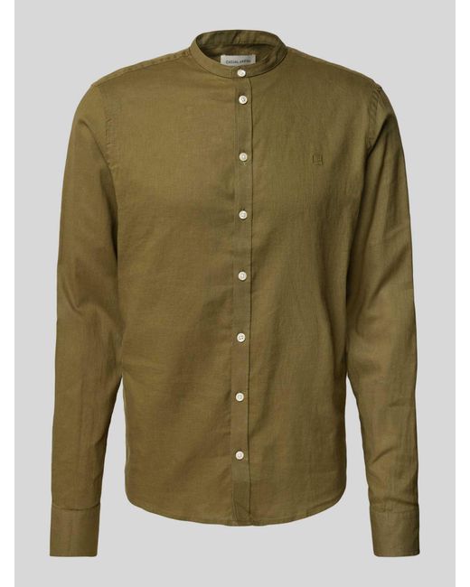 Casual Friday Regular Fit Linnen Overhemd Met Opstaande Kraag in het Green voor heren