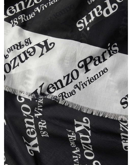KENZO Schal mit Allover-Label-Print in White für Herren