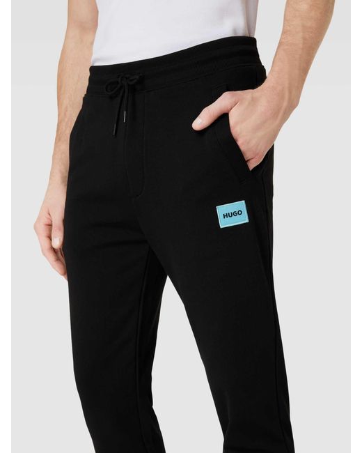 HUGO Sweatpants Met Labelpatch in het Black voor heren