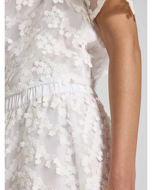 Jake*s White Midirock mit Spitzenbesatz