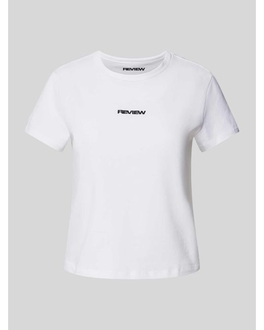 Review White T-Shirt mit Label-Stitching