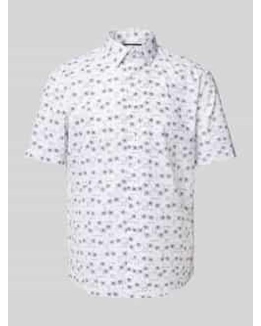Jake*s Slim Fit Overhemd Met Korte Mouwen En Knoopsluiting in het White voor heren