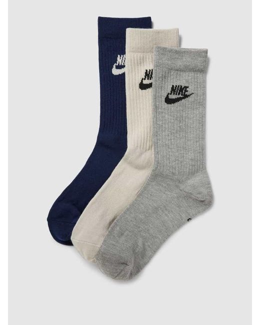Nike Blue Socken mit Label-Print im 3er-Pack