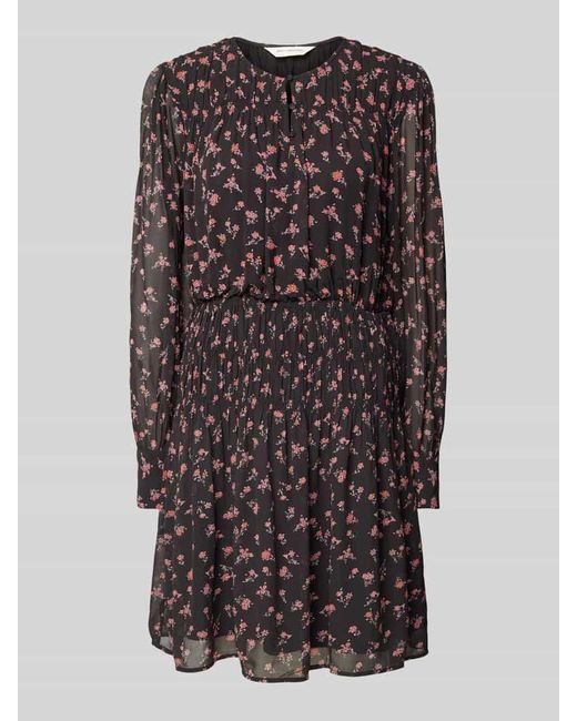 MSCH Copenhagen Black Knielanges Kleid mit Schlüsselloch-Ausschnitt